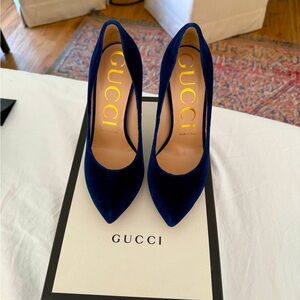 Gucci Blue Heels Luxurious Formal Footwear